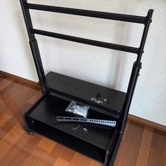 FITUEYES テレビスタンド Kシリーズ テレビ台 マウント付き 40~85インチテレビ対応 耐荷重60kg 有孔ボード付き 高さ調節可能 大容量収納 安定性よい 木製 ブラック K-A207203WBの画像