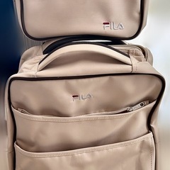 FILA キャリー付きリュック+キャリーポーチ（ベージュ）　即決で100円！の画像