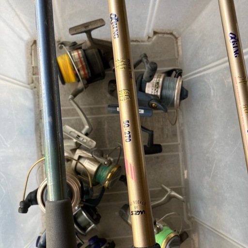 海釣り用ロット種と棚カウンター付きリール