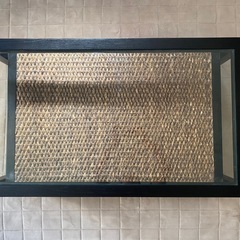 【テーブル】 ウォーターヒヤシンス家具 ガラス 机 リゾート ラタン ローテーブル 収納の画像