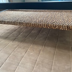 【テーブル】 ウォーターヒヤシンス家具 ガラス 机 リゾート ラタン ローテーブル 収納の画像