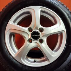 走行短め【BS BRIDGESTONE ICEPARTNER2 165/70R14】スタッドレス【BS BALMINUM 14インチ 5.5J4HPCD100+39】22年製 ヴィッツ等　(KTM442)の画像