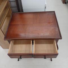 ★ジモティー割あり★アンティーク猫脚TEL/FAXキャビネット　DBR　高さ(H)72×幅 (W)60× 奥行(D)45(cm)の画像