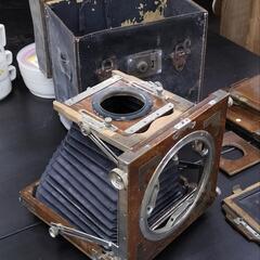 ●大判カメラ 大判フィルムカメラ 蛇原腹カメラ　昭和レトロ アンティーク オブジェの画像