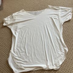 白い無地のTシャツです。Mサイズ、女性用です。の画像