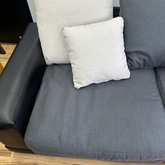 美品　ニトリ ソファ 3人用布張りソファ (キングダム3KD) ソファーグレー黒 定価13万の画像
