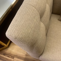 ニトリ　1人用布張りソファ　大きめ　クッション付きの画像