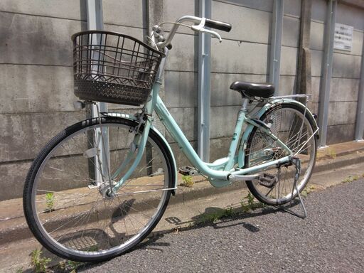 中古ブリヂストン美品LEDオートライト自転車〓ユービII26インチ