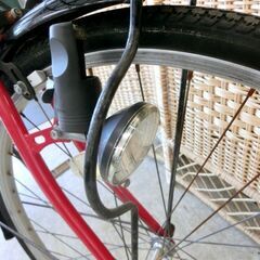 シティサイクル 26インチ 赤 レッド ライト付き 自転車 鍵付き 6段変速 カゴ付き POZZAT ママチャリ 軽快車 札幌 西区 西野店の画像