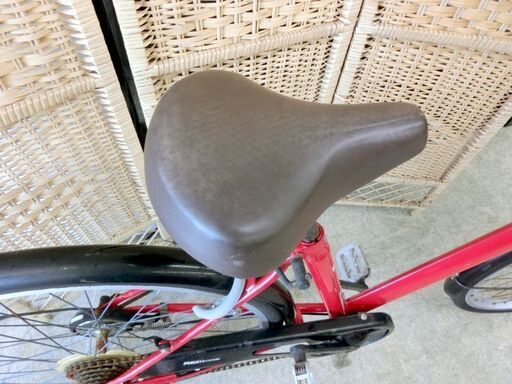 シティサイクル 26インチ 赤 レッド ライト付き 自転車 鍵付き 6
