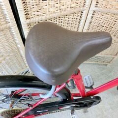 シティサイクル 26インチ 赤 レッド ライト付き 自転車 鍵付き 6段変速 カゴ付き POZZAT ママチャリ 軽快車 札幌 西区 西野店の画像