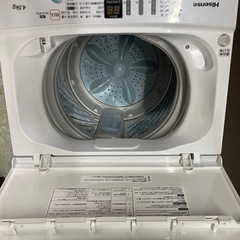 ハイセンス 4．5kg全自動洗濯機 オリジナル ホワイト HW-E4503  リサイクルショップ宮崎屋　住吉店25.6.29の画像