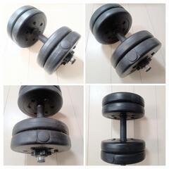 ☆トレーニンググッズ☆ダンベル＆ウェイトボールセット☆ダンベル１０kg＆ウェイトボール３kg☆各１つ☆の画像