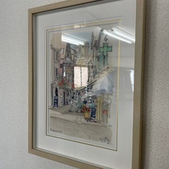 絵画　風景画　街並みの画像