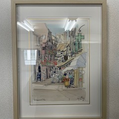 絵画　風景画　街並み