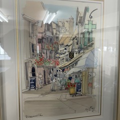 絵画　風景画　街並みの画像
