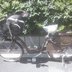整備済み中古自転車　22/26インチ　税別￥13.800-　ブリヂストン　幼児二人乗り対応 　内装３段　LEDオートライト　ブラウン629の画像