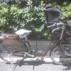 整備済み中古自転車　22/26インチ　税別￥13.800-　ブリヂストン　幼児二人乗り対応 　内装３段　LEDオートライト　ブラウン629の画像
