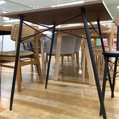 【トレファク　ラパーク岸和田店】ダイニング3点セット　ブラウン×ブラックの画像