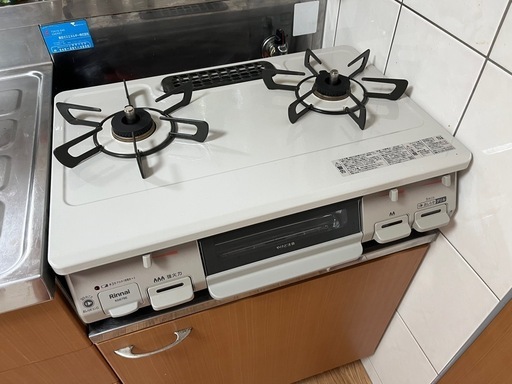 2口ガスコンロ プロパン リンナイ　使用期間少なめ