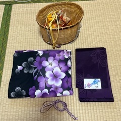 浴衣／４点／小物／兵児帯／帯紐／セット／浴衣と帯は未使用の画像