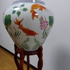 フランクリンミント 金魚の花瓶 台つきの画像
