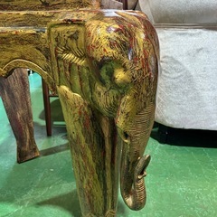 🐘アジアン　エレファント　テーブル　サイドテーブル　コーナーテーブル　象　高台 花台 香台 盆栽台　オシャレ　おしゃれ　お洒落　家具　インテリア　机　デスクの画像