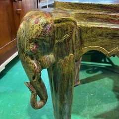 🐘アジアン　エレファント　テーブル　サイドテーブル　コーナーテーブル　象　高台 花台 香台 盆栽台　オシャレ　おしゃれ　お洒落　家具　インテリア　机　デスクの画像