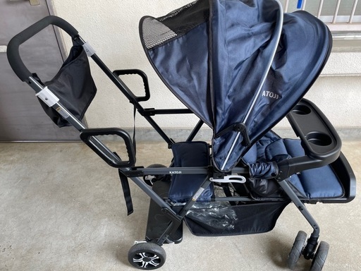 【美品】カトージ　2人乗りベビーカー