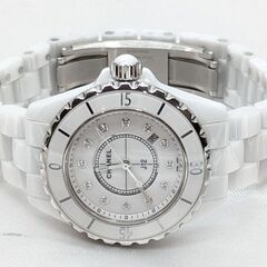 【CHANEL】H1628 J12 33mmホワイトセラミック 12PD☆Ａ品☆質屋 ユニオン本通店 シャネルの画像