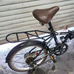 自転車中古　折りたたみ　Coleman　外装6段変速　ライトリアキャリア付き　タイヤ20インチ　カラーブラックの画像