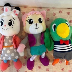 期間限定7/20処分します こどもちゃれんじ しまじろう　みみりん とりっぴい にゃっきい なかよしトリオ ぬいぐるみの画像