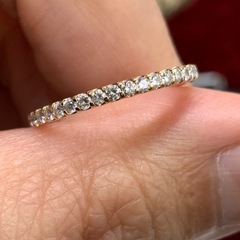 K18 ハーフエタニティ　リング　0.3ct 1.9g 約11号の画像