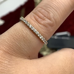 ハーフ エタニティリング レール留 ダイヤ 0.3ct 18金 ゴールド