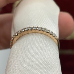 K18 ハーフエタニティ　リング　0.3ct 1.9g 約11号の画像