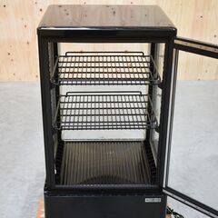 ≪yt1968ジ限≫ REMACOM/レマコム 4面ガラス冷蔵ショーケース R4G-74SLB 卓上型 ブラック/黒 AC100V 動作難あり/現状品 小型/LED照明/四面ガラス/中古店舗用品/中古厨房機器/宮城県仙台市 70219-03の画像
