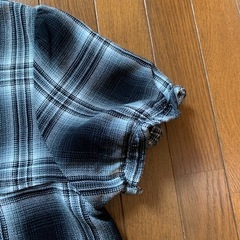 チェック柄半袖Aラインワンピースの画像