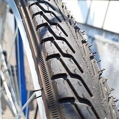 札幌【26インチ 自転車 変速なし】ダイナモライト＆カギ付き 青色系 ブルー系色 DCM カーマブランド AZZURARE サイモト ママチャリ シティサイクル 北20条店の画像