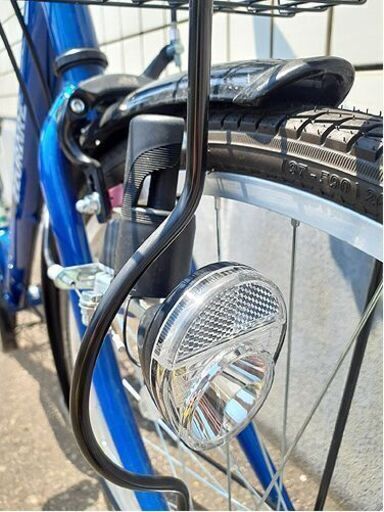札幌【26インチ 自転車 変速なし】ダイナモライト＆カギ付き 青色系