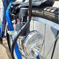 札幌【26インチ 自転車 変速なし】ダイナモライト＆カギ付き 青色系 ブルー系色 DCM カーマブランド AZZURARE サイモト ママチャリ シティサイクル 北20条店の画像