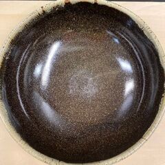 益子焼 大鉢21cm 黒系の画像
