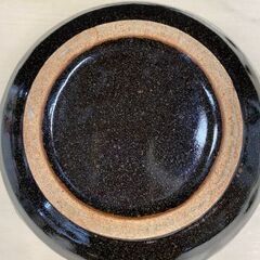 益子焼 大鉢21cm 黒系の画像