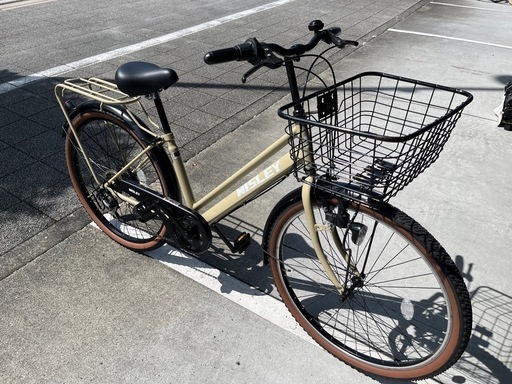 【完売御礼】【大人用】整備済中古自転車 サイモト 太いタイヤの27.5型ウィズリー ベージュ色<自転車のオオムラ 静岡店>