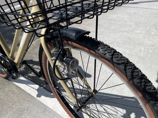 【完売御礼】【大人用】整備済中古自転車 サイモト 太いタイヤの27.5型ウィズリー ベージュ色<自転車のオオムラ 静岡店>