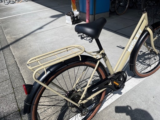 【完売御礼】【大人用】整備済中古自転車 サイモト 太いタイヤの27.5型ウィズリー ベージュ色<自転車のオオムラ 静岡店>