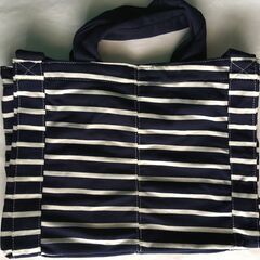 未使用】ZARA ザラ＊キャンバスステッチトートバッグ ストライプ
