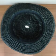【中古】黒　麦わら帽子　カンカン帽　女性用の画像
