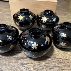 蓋付きお椀5個セットの画像