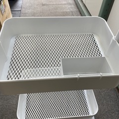 【リサイクルサービス八光】幅44.5㎝　ホワイト　バスケットトローリーワゴンの画像