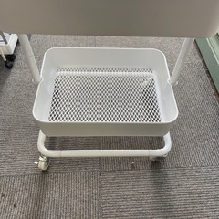 【リサイクルサービス八光】幅44.5㎝　ホワイト　バスケットトローリーワゴンの画像